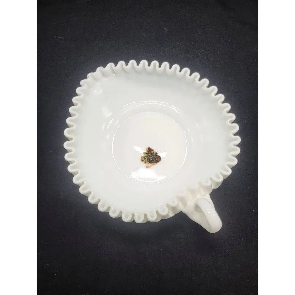 Fenton Handled Nappy Heart Candy Dish/Bowl